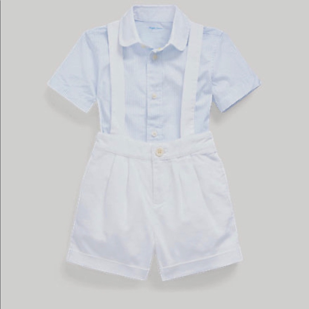 Ralph Lauren baby boy overall & shirt set.